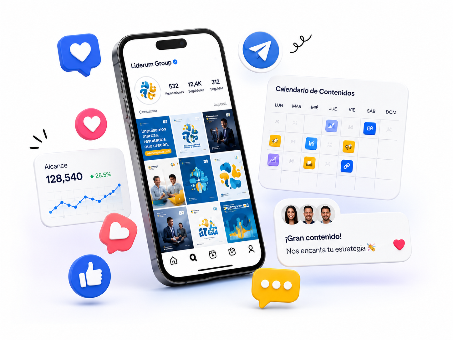 Ilustración del servicio Gestión de Redes Sociales