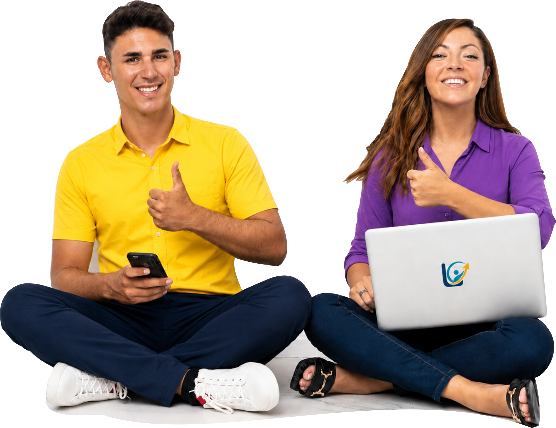 Dos colaboradores de Liderum Group trabajando juntos
